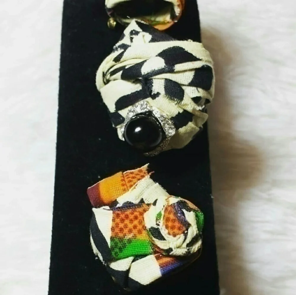Artisian Queens Textile Turban Brooch Pins